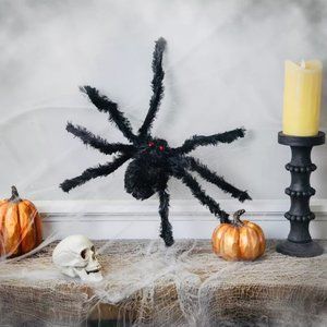 Pottery Barn Creepy Halloween Red Eyed Fuzzy Spider Posable Legs!